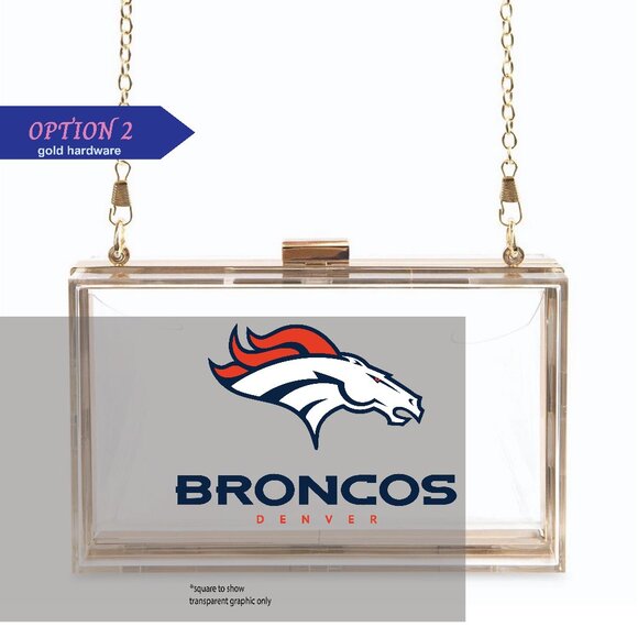 Denver Broncos clear acrylic clutch - Picture 2 of 2